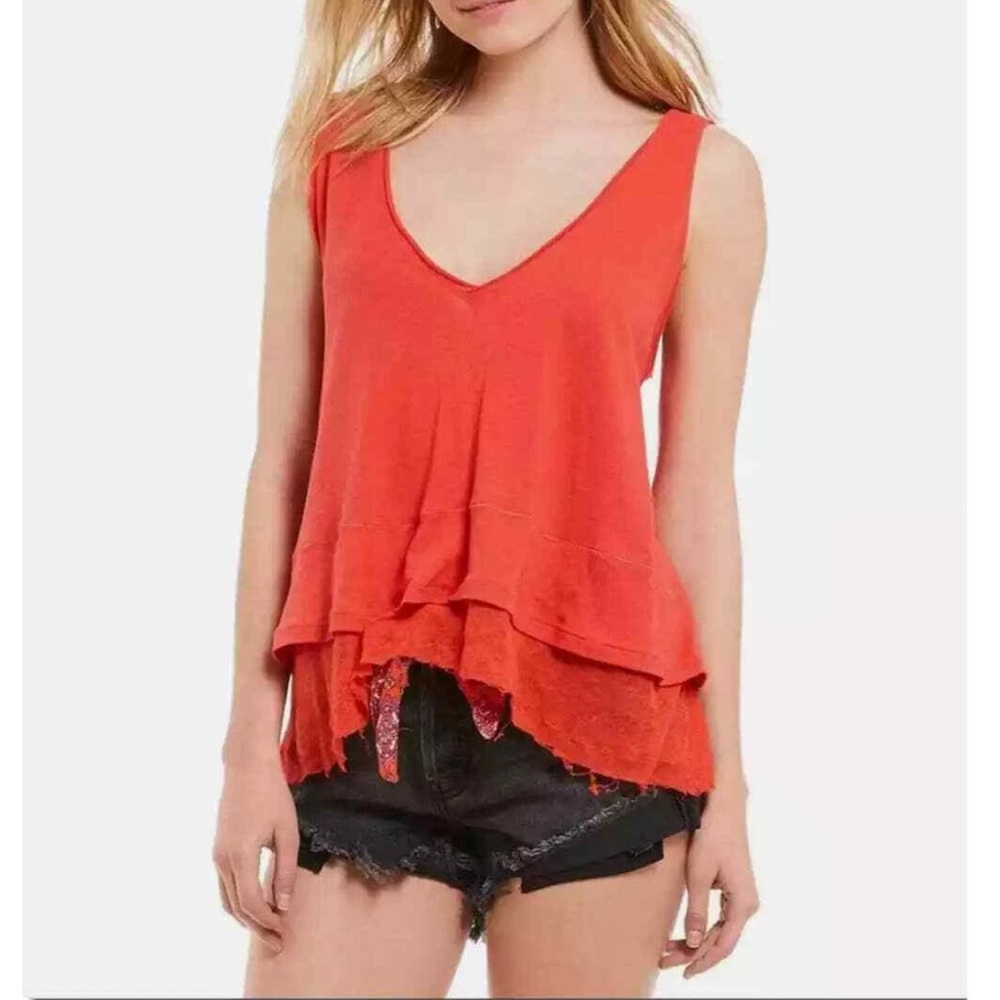 Free People Hot Coral Tank